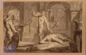 John The Baptist In Prison And Beheading Of John The Baptist:two John The Baptist In Prison And Beheading Of John The Baptist:two