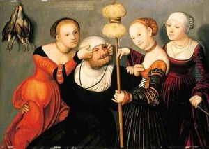 Hercules at the court of Omphale by Lucas The Younger Cranach