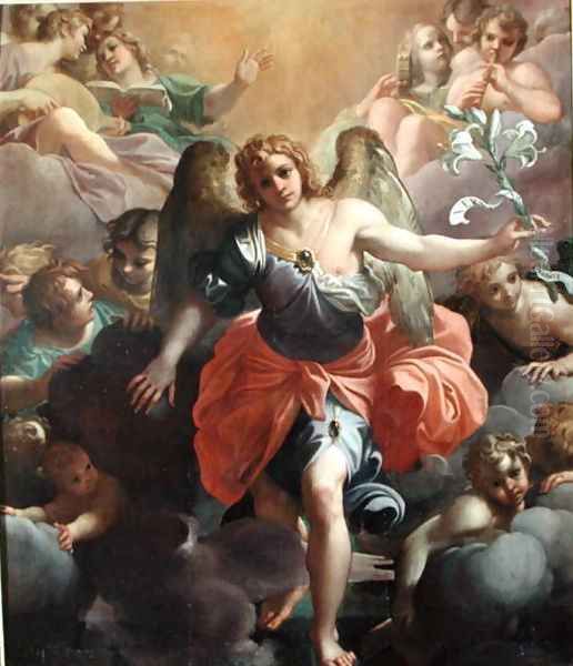 Angel Gabriel in Glory with Angel Musicians and Cherubs - view 1