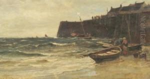 Harbour Scene With Fisherfolk