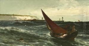 Whitby Harbour,yorkshire, Fishing Boats In A Swell