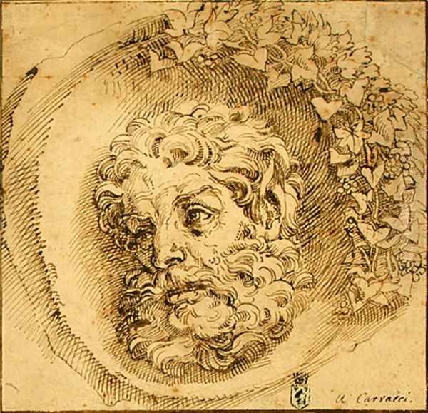 Head of a Faun in a Concave (roundel) c. 1595 - view 1