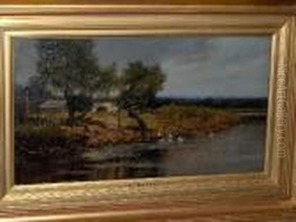 A River Landscape With Ducks - view 1