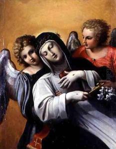 The Ecstasy of Saint Catherine by Agostino Carracci