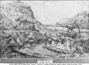 Mountainous landscape by Agostino Carracci