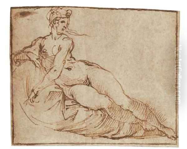 A female nude reclining - view 1