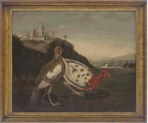 Pheasants Before A Castle