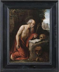 Saint Jerome Penitent. by Adam Elsheimer