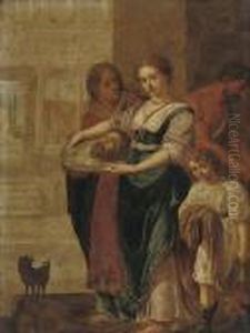 Salome With The Head Of Saint John The Baptist by Adam Elsheimer