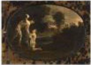 An Angel Clothing A Man In An Evening Landscape