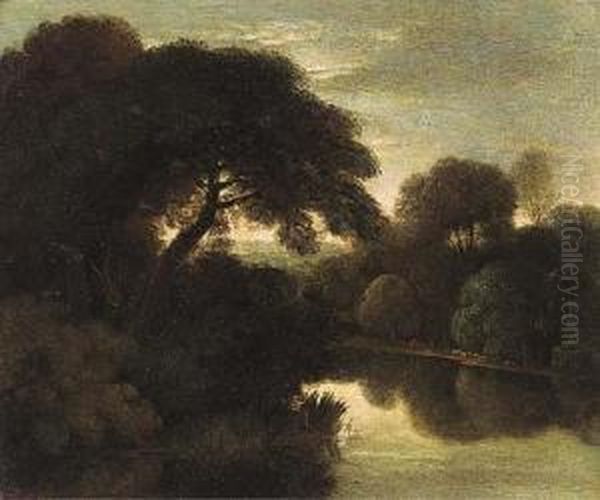 A Wooded River Landscape - view 1