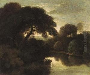 A Wooded River Landscape A Wooded River Landscape