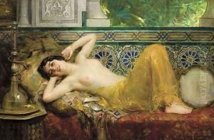 Odalisque au Narghile by Leon Francois Comerre