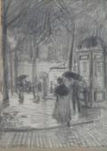 Parisian Street Scene by Frank Lewis Emanuel