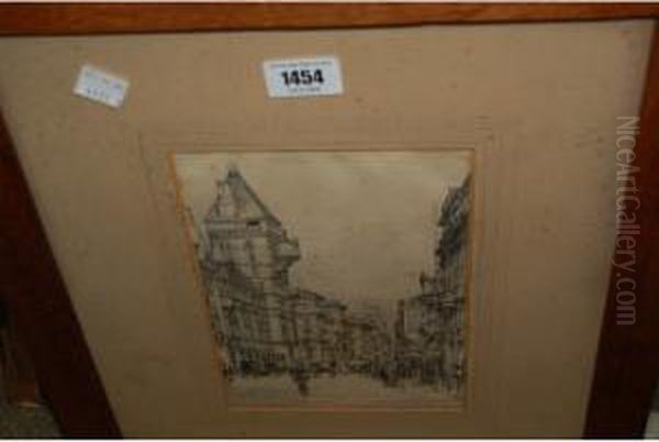 Sketch Of Busy Street Scene - view 1