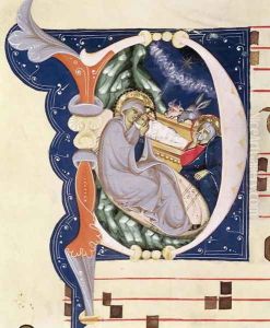 Historiated initial 'D' depicting the Nativity, from a gradual from the Monastery of San Jacopo di Ripoli by (Cenni Di Peppi) Cimabue