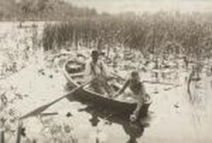 Gathering Water-lilies by Peter Henry Emerson