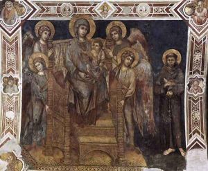 Madonna Enthroned with the Child, St Francis and four Angels by (Cenni Di Peppi) Cimabue
