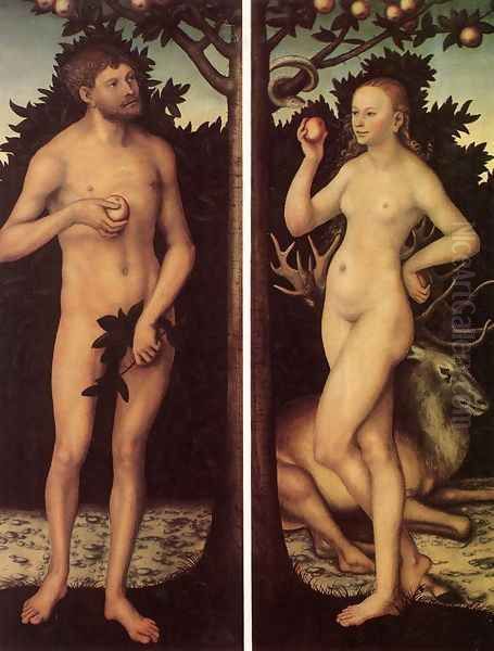 Adam and Eve (2) by Lucas The Elder Cranach