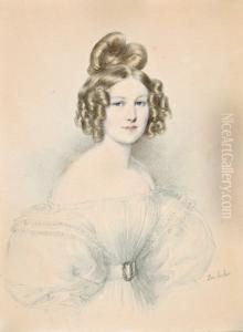 Ritratto Di Giovane Donna Dai Capelli Biondi In Abito Bianco