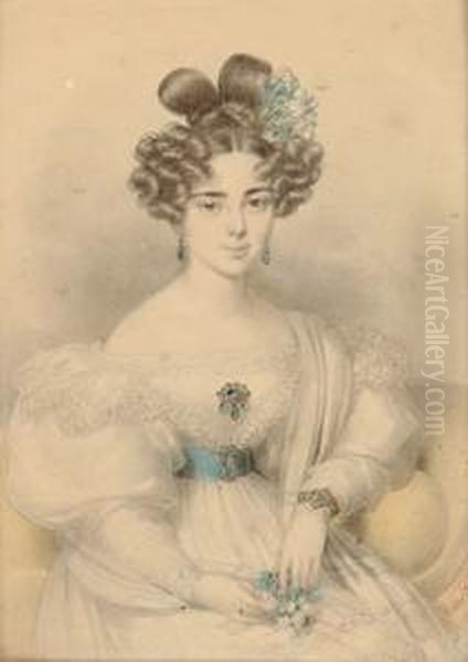 Bildnis Einer Jungen Dame In Biedermeierkleid - view 1