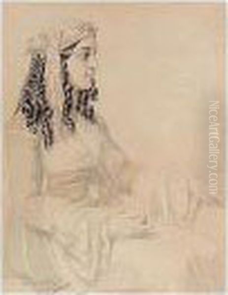 Portraits Of Two Grecian Women: A Pair Of Watercolours - view 1