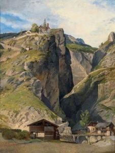 Umkreis/circle Blick Auf Eine Bergschlucht Mit Kapelle