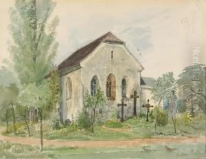 Friedhofskapelle Mit Grabkreuzen.