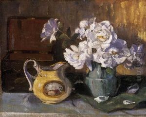Still Life Of Flowers With A Pot by Bela Endre