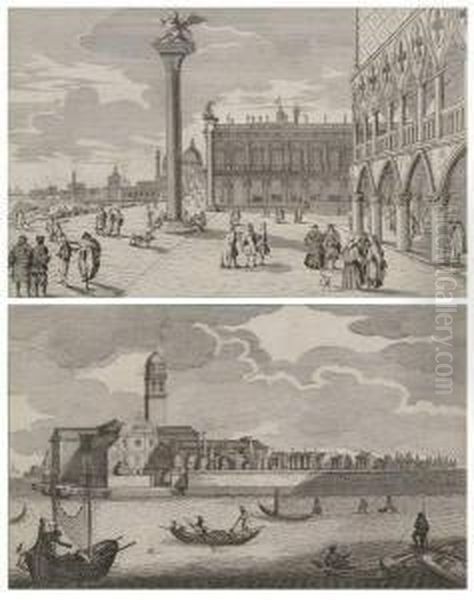 Two Views Of Venice - S. Clemente And The Piazzetta. - view 1