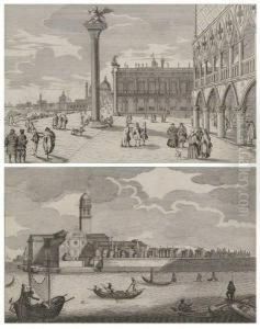Two Views Of Venice - S. Clemente And The Piazzetta.