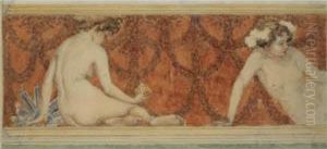 Reclining Nudes by Josef Engelhart