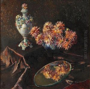 Nature Morte Aux Fleurs Et Miroir