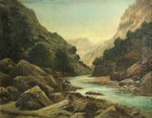 A River In A Mountainous Landscape