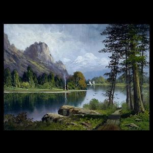 Mountain River Landscape. by John Joseph Englehardt
