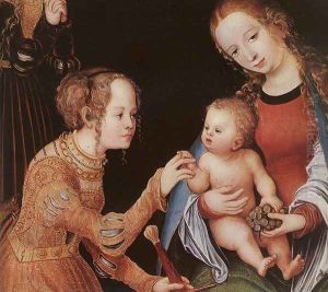 The Mystic Marriage of St Catherine (detail) c. 1516 by Lucas The Elder Cranach