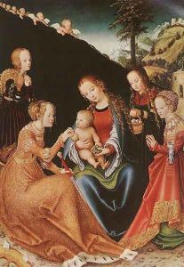 The Mystic Marriage of St Catherine by Lucas The Elder Cranach