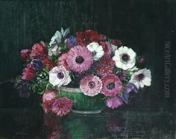 Still Life Of Anemones In A Bowl - view 1