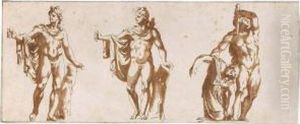Two Studies Of The Apollo Belvedere, And One Of The Gaul And His Wife