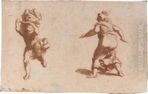 Two Figure Studies, After The Antique by Johannes Episcopius