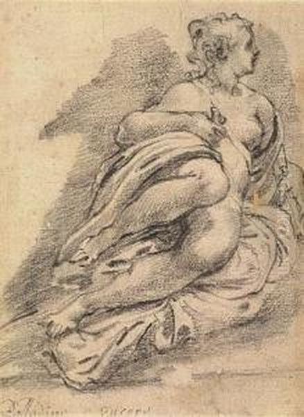 Study Of A Draped Female Nude<</b> - view 1