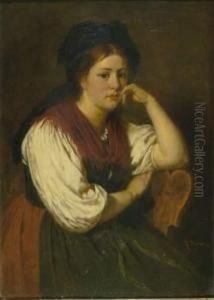Portrat Eines Bauernmadchens. by Rudolf Epp