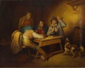 Wirtshausszene Mit Wirt Und Drei Zechern by Rudolf Epp