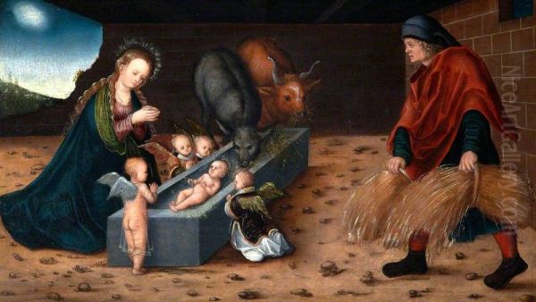 The Nativity with Adoring Child Angels - view 1