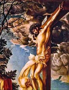 Detail of The Crucifixion by Lucas The Elder Cranach
