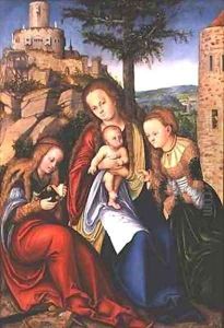 Madonna and Child with St Catherine of Alexandria and St Barbara by Lucas The Elder Cranach