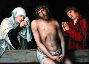 Christ as the Man of Sorrows with the Virgin and St John by Lucas The Elder Cranach