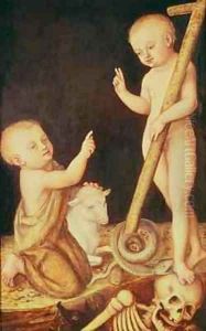 The Infant Christ Triumphing over Death and the Infant St John the Baptist by Lucas The Elder Cranach