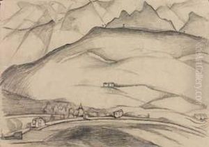Paesaggio Montano E Paese, 1914/'15 Paesaggio Montano E Paese, 1914/'15