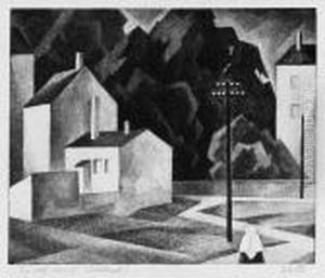 Hauser Und Baume Gegenuber Dem Gohrenschloschen In Schwabing (munchen) by Adolf Erbsloh